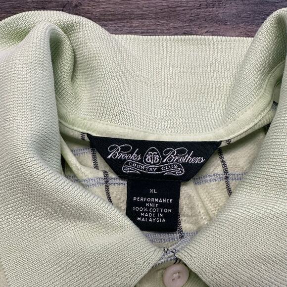 Brooks Brothers Country Club Green Grid Check Men XL Performance Knit Polo Shirt - Picture 5 of 9